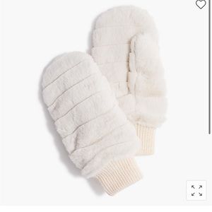 NWT JCrew factory faux fur lined mittens